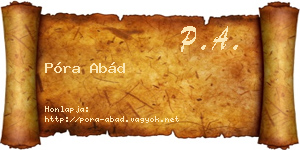 Póra Abád névjegykártya